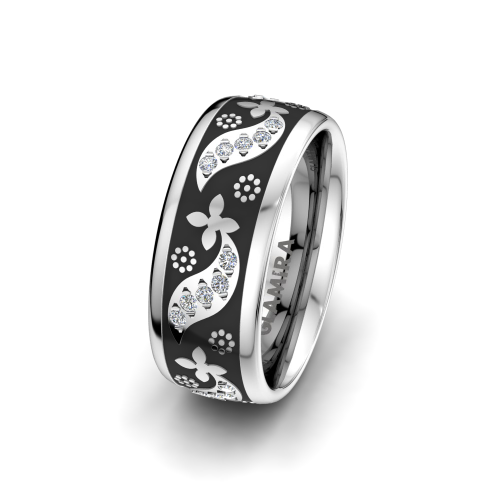 Women's Wedding Ring Ornate Heart 8 mm